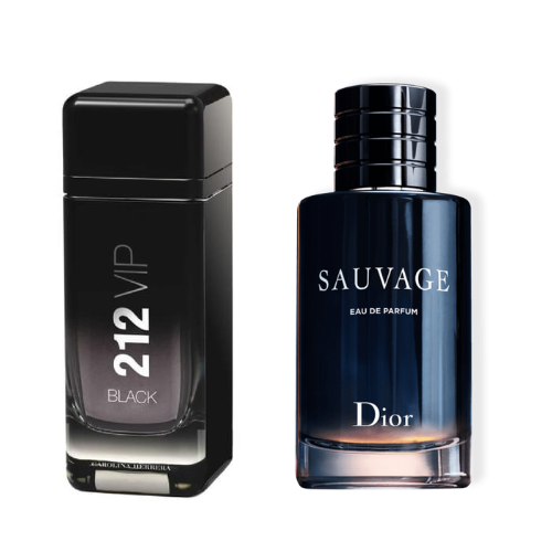 Combo de Perfumes Masculinos - 212 Vip Black e Sauvage - 100ml